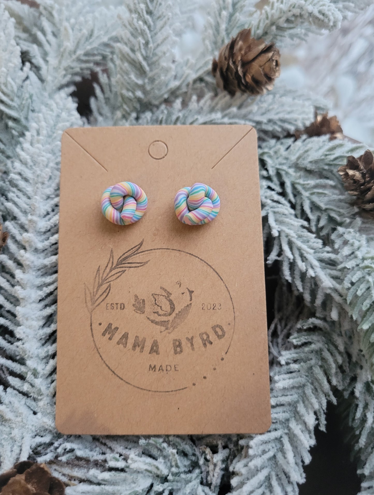 Candy Cane Knot Studs