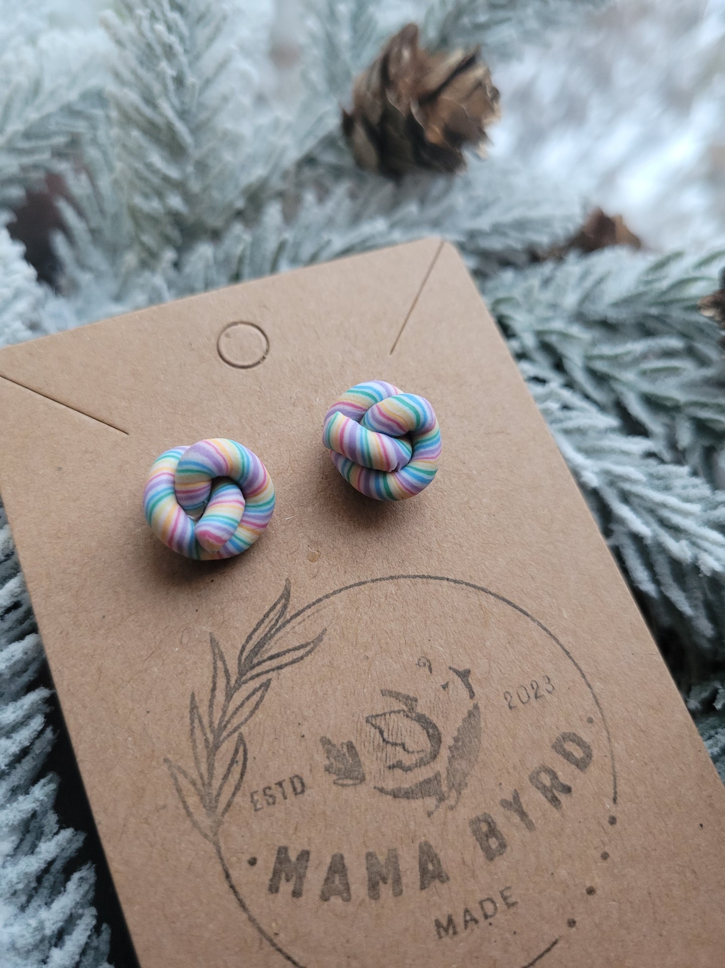 Candy Cane Knot Studs