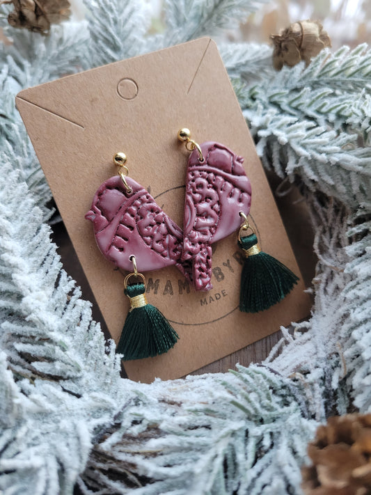 Christmas Bird Dangles w/ Tassel