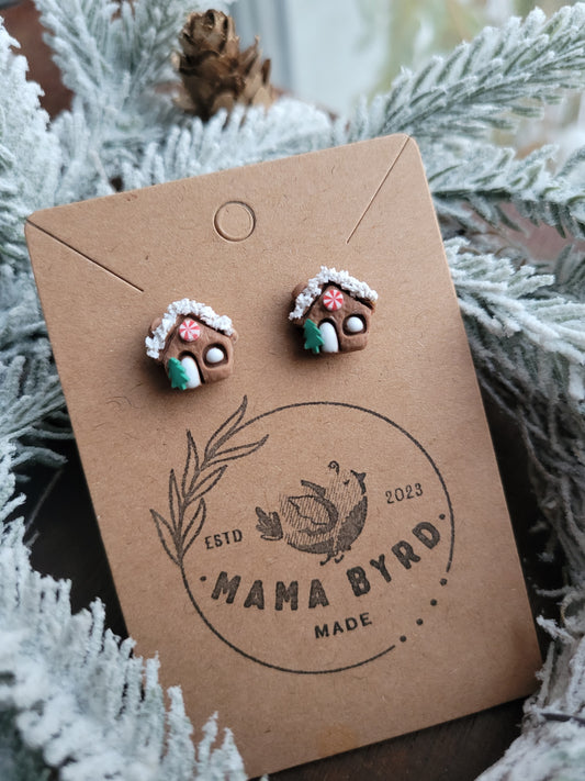 Lil' Gingerbread House Studs