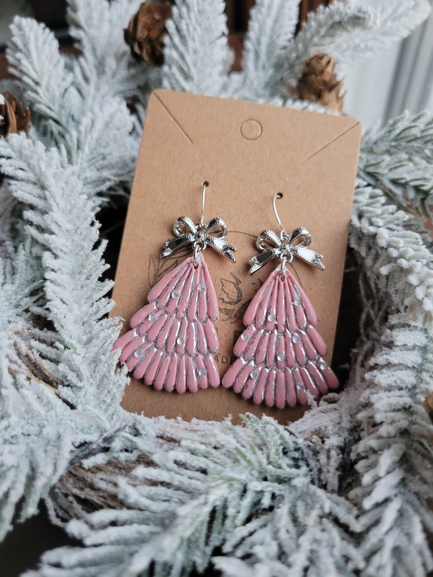 Pink Crystal Tree w/ Bow Dangle